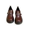 Black with skirt versatile loafers 2025 new spring and autumn retro British style small leather shoes with heightened thick soles