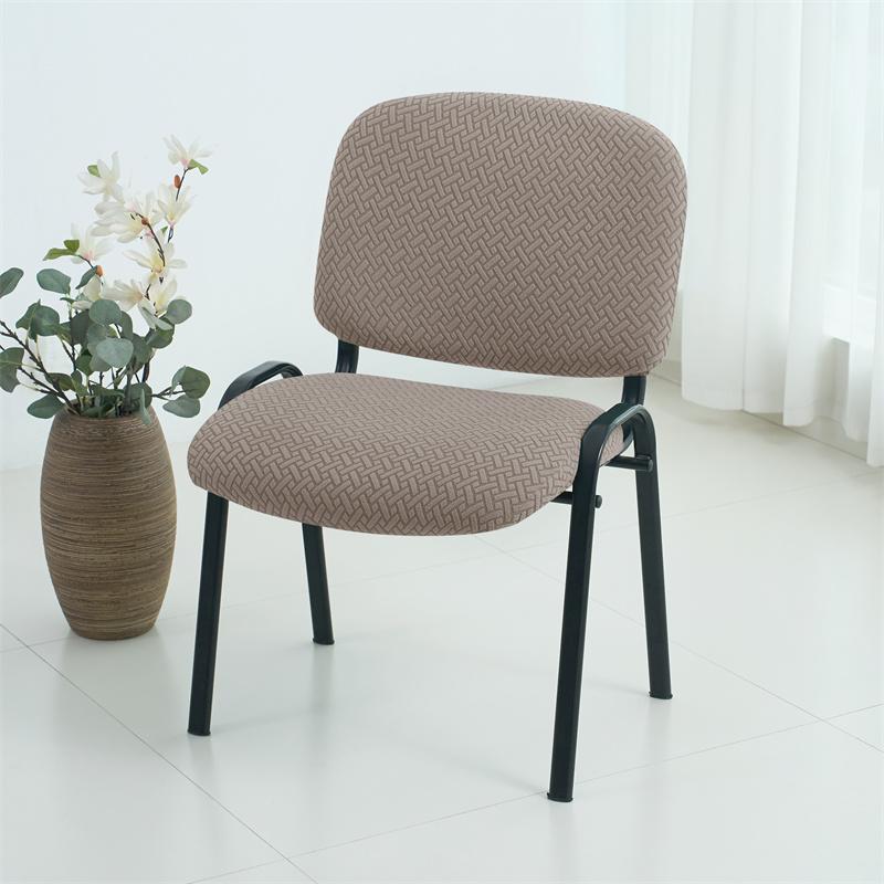 2Pcs/Set Jacquard Folding Dining Chair Cover Elastic Chairs Backrest Seat Covers Office Chair Slipcover For Banquet Wedding Home