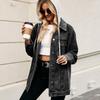 Spring and Autumn Women's Fashion Casual Hooded Denim Jacket