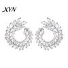 Women Alloy Earrings Laurel Leaf Hoop for Women, Silver Plated Earrings, Statement For Elegant Circular Fashion Jewelry Party Daily Wear Dazzling