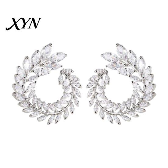 Women Alloy Earrings Laurel Leaf Hoop for Women, Silver Plated Earrings, Statement For Elegant Circular Fashion Jewelry Party Daily Wear Dazzling