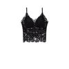 Women's Lace Bralette Camisole With Built-in Padded Bra, Spaghetti Strap Backless Tank Top For Summer Layering