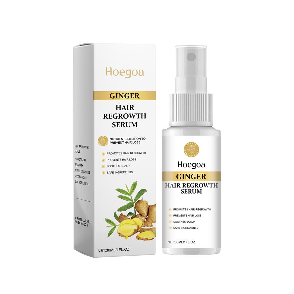 Ginger Hair Care Essence Spray for Smooth Shiny Hair, Scalp Nourishing Anti-Frizz Treatment, Suitable