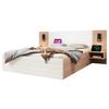 Double Bed 160x200cm with 2 Drawers Bedside Cabinets Reading Light Headboard Storage USB Charging Function Strong Wood Slat Support Bedroom Furniture