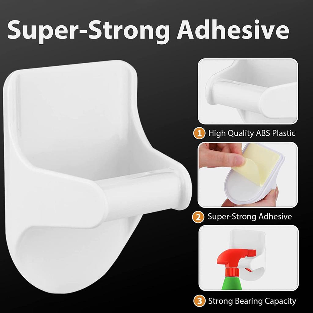 4/8Pcs Wall-mounted ABS Spray Bottle Holder Space-saving Easily Install Spray Bottle Holder for Smooth Surface Kitchen Bathroom