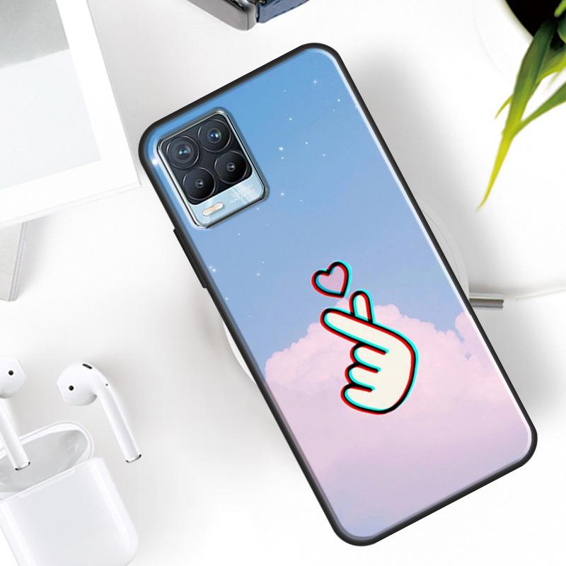 Hand hält Mond Finger Herz Hülle Für Realme 15 11 12 13 14 Pro Plus C53 C55 C51 C25 C63 C61 C65 C67 C71 C75 GT6 GT7 Pro