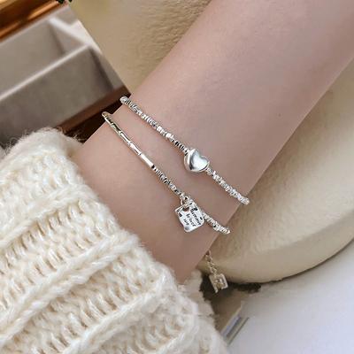 Love Bracelet Female Niche Exquisite Personality Stacking Irregular Bamboo Tag Bracelet