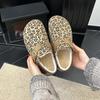 Inner Height Increase Boken Women's Shoes Outer Wear 2025 Autumn and Winter New Retro Leopard Print One Pedal Casual Doudou Single Shoes
