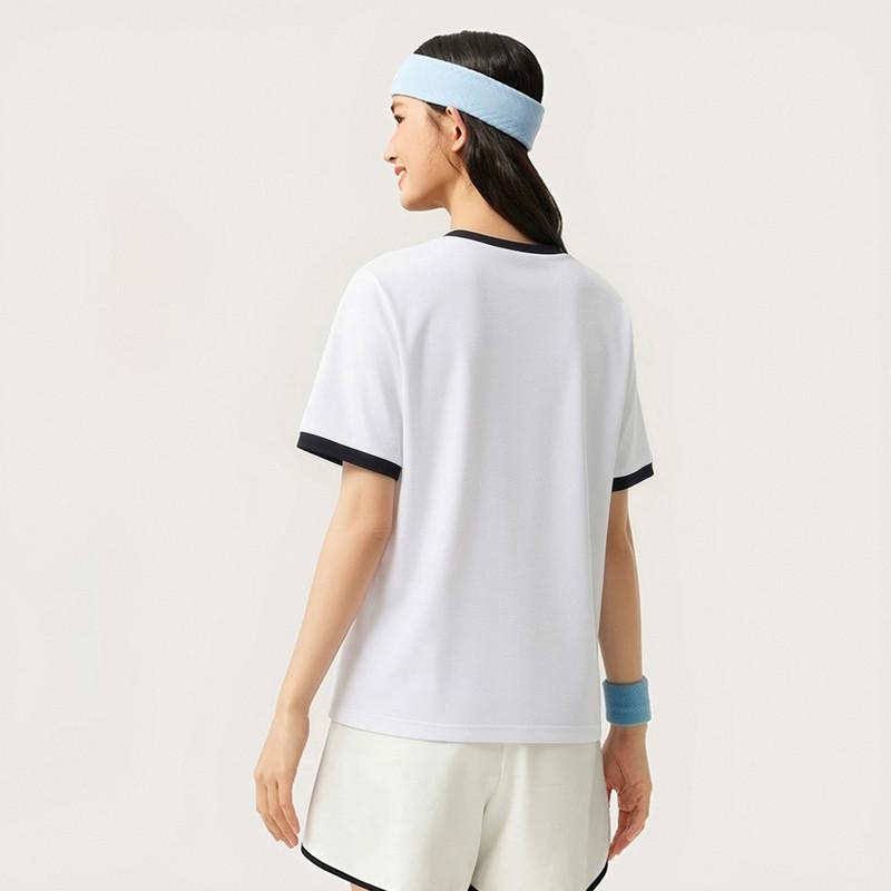 Li-Ning Fashionable Casual Versatile Breathable Comfortable Cultural Short Sleeve T-Shirt Women Tops White AHSW862-1