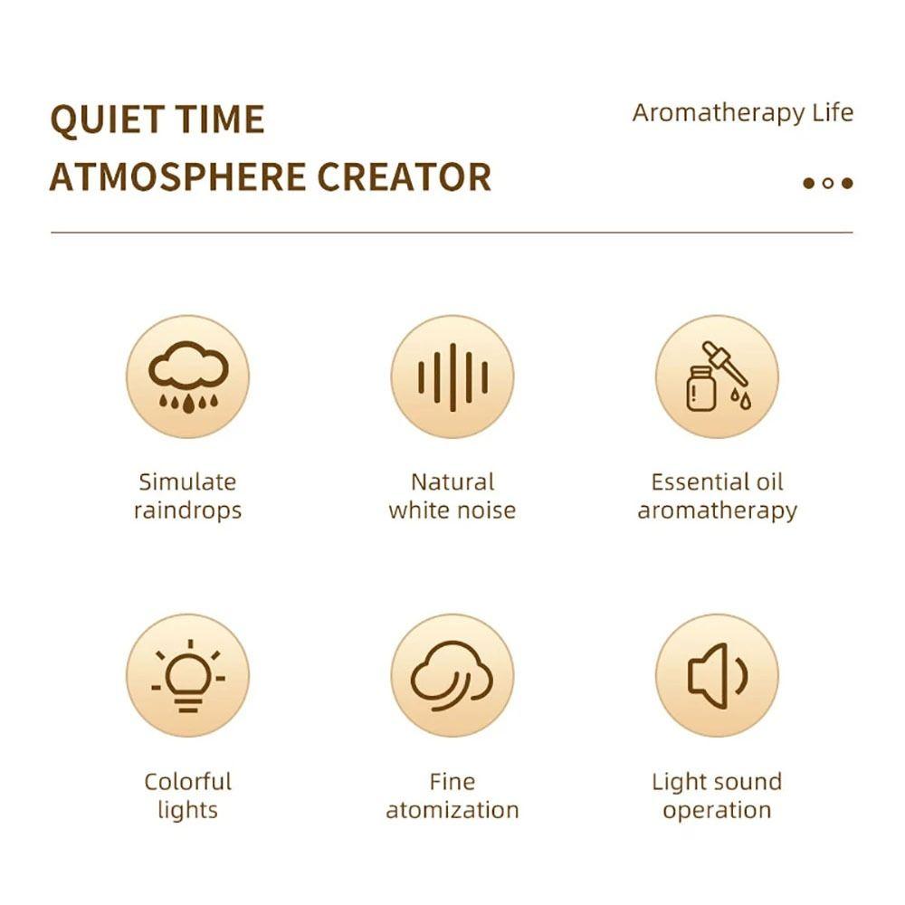 Colorful Light Aroma Humidifier White Ultrasonic Fragrance Diffuser Raindrop Air Humidifier  Room