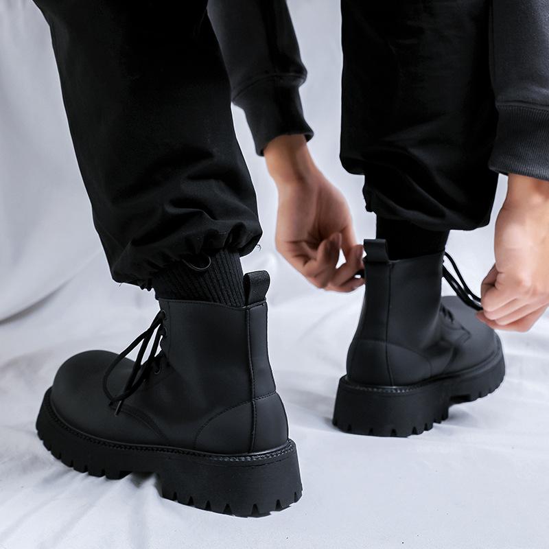 Derby Martin boots men's high-top leather shoes locomotive boots breathable heightening leather boots upturned tooling boots men's 8267-K