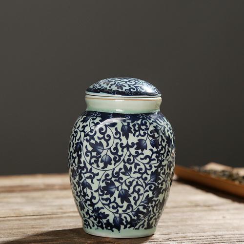 Vintage Geprägtes Blumen-Keramikgefäß Feuchtigkeitsdicht Verschließbar Tee Kaffee Süßigkeitenbehälter Küchen-Gewürzbehälter Porzellan-Handwerk Heimdekoration