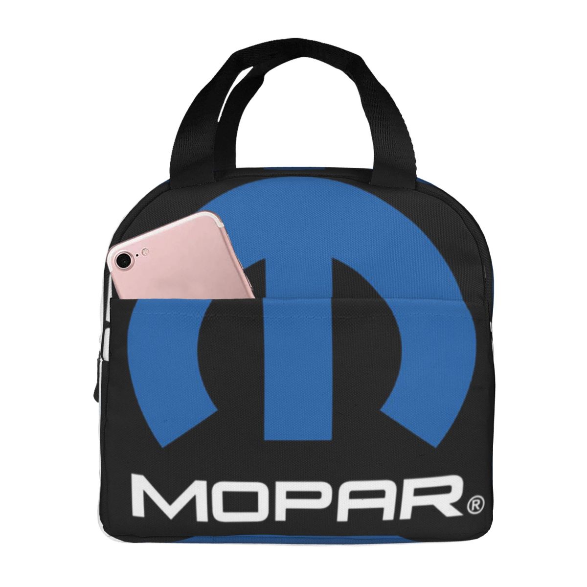 Mopar Black Logo American Trucker Insulated Lunch Bag for Kids School Cooler Thermal Food Box Tote Lunch Boxes Container One Size
