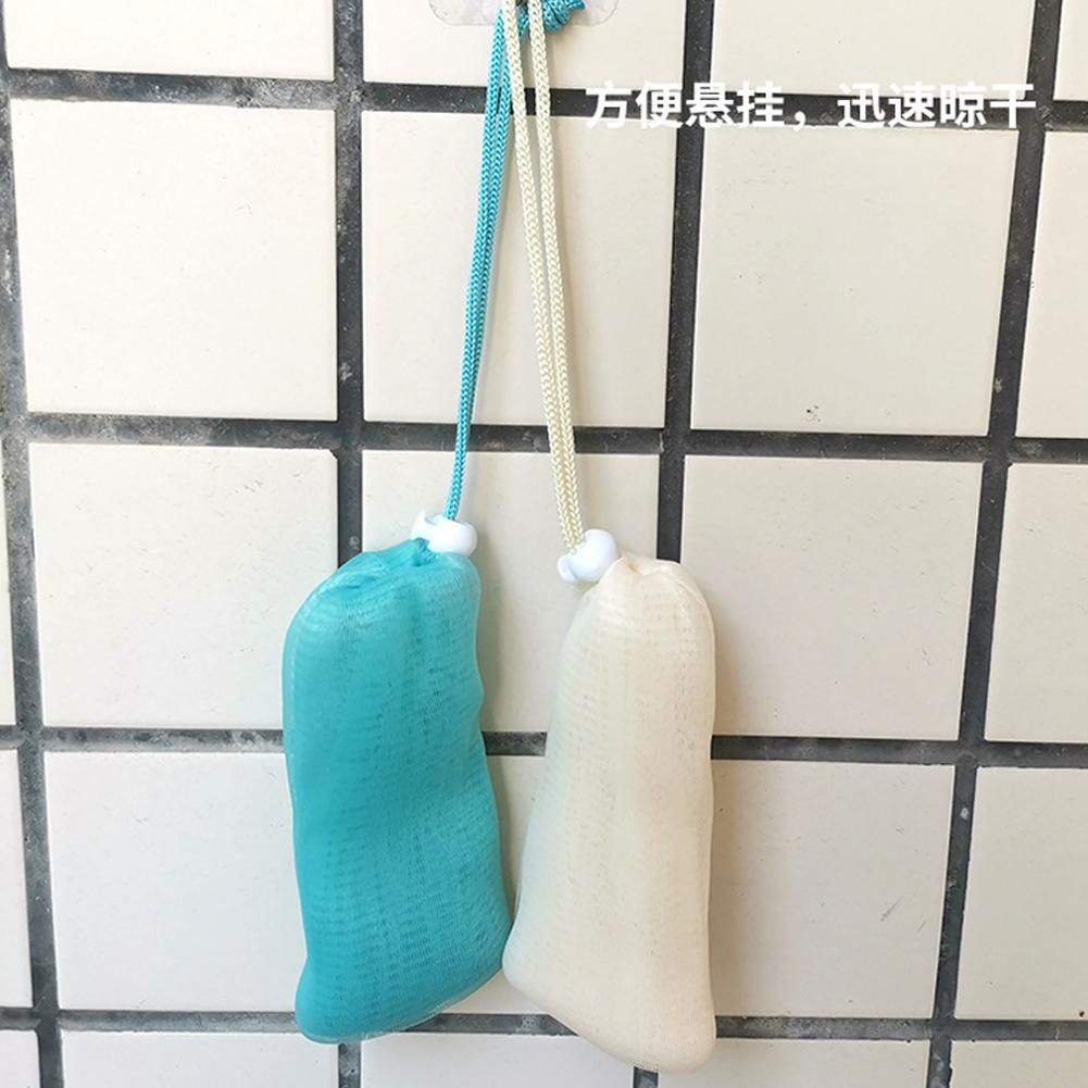 2Pcs Mesh Foaming Soap Bags Facial Cleanser Foam Bag Drawstring Shower Bubble Foam Net Bath Body Washing Cleaning Supplies