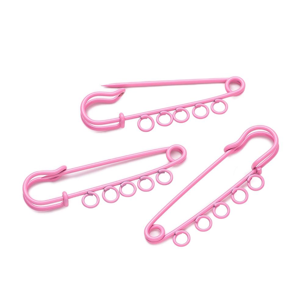 10pcs/lot Colorful Safety Pins Brooch Blank Base Brooch Pins 3/5 Rings Jewelry Pin for DIY Jewelry Making Supplies Accessorie