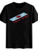 T-shirt -Inspired Red Seal & 'TONIGHTS THE NIGHT' Kanji Print - Black Casual Short Sleeve Round Neck Summer Tee with Text