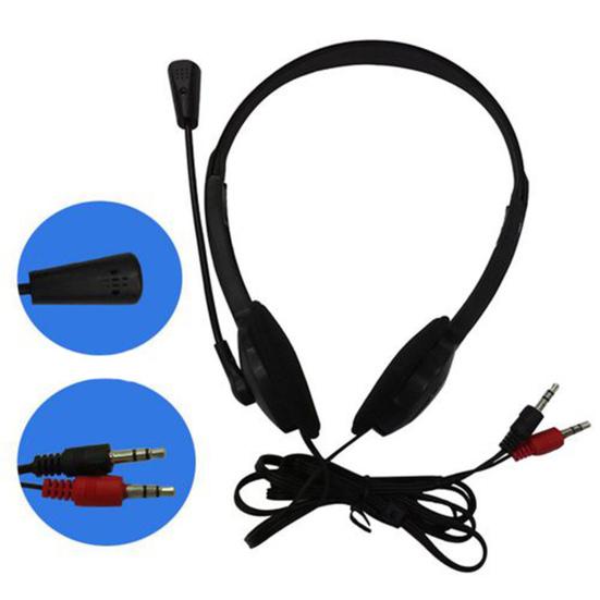 Wired Headphone Universal with Mic Plastic 3.5mm Over-ear Stereo Headset for Home