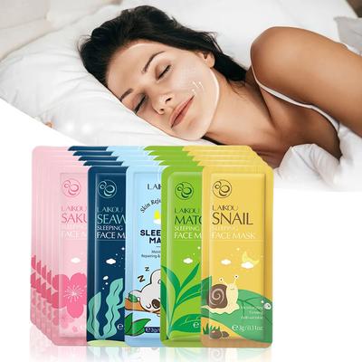 30 pièces LAIKOU Masque de Nuit pour le Visage Hydratant Anti-âge Crèmes Masque Sans Rinçage Masque Facial Jetable Soin de la Peau pour la Beauté