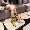 Fashion 2025 New Ladies Shoes Slip-on Women's Boots Fashion Belt Buckle Modern Boots Women Sexy Pointed Toe Best Seller Knee-High Boots
