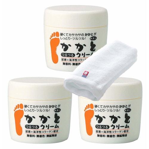 

Azuma Shoji [Price: Same, Includes Imabari Towel] Heel Smoothing Cream 100g x 3 Pack, Fragrance-Free / For Dry, Hard Heels, Knees, and Other Dead Skin