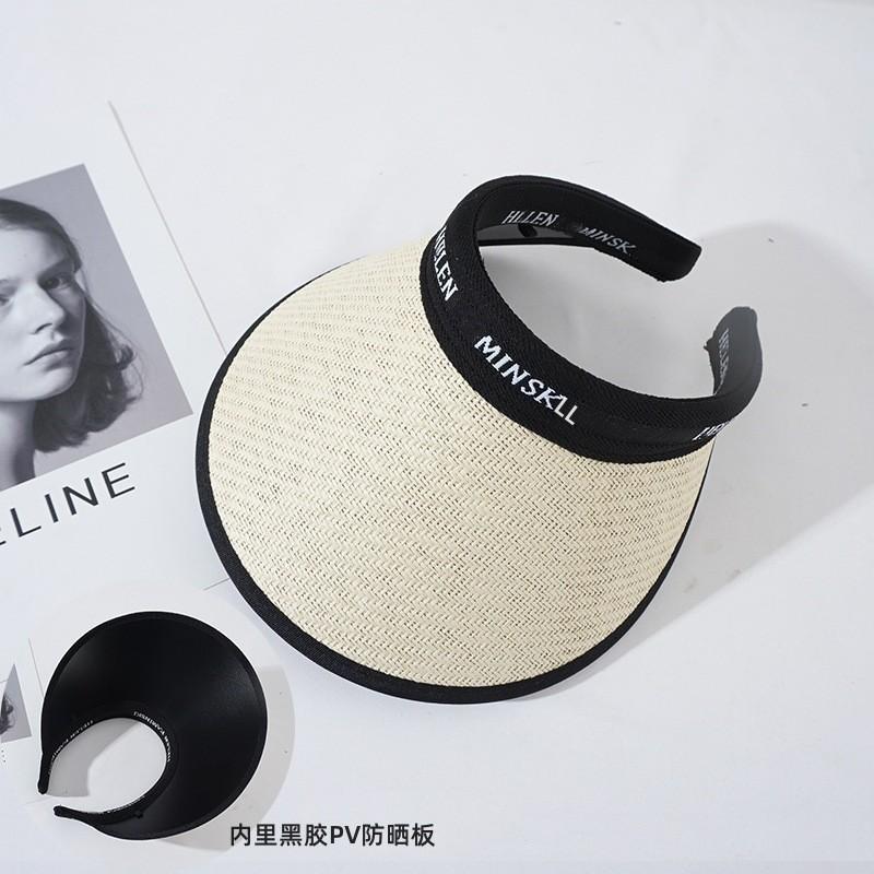 Summer vinyl sunscreen shell hat women's big eaves empty top foldable sunscreen hat fashionable versatile headband sun hat