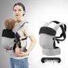 Infant Pure Cotton Double Shoulder Baby Carrier with Hip Seat, Spine Protection, and Front Carrying.