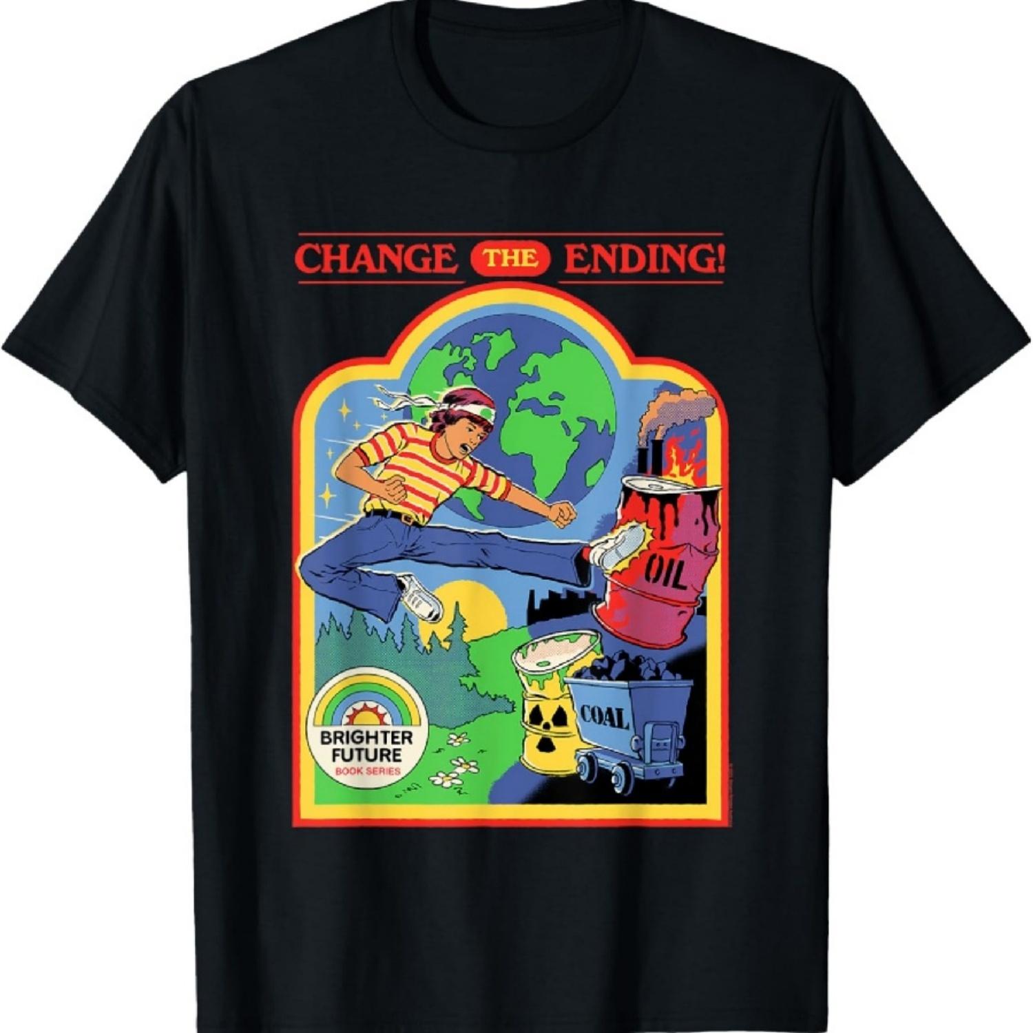 Change the Ending Environment Retro Dark Humor T-Shirt S