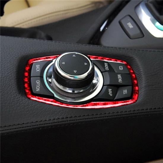 For BMW 6 Series M6 2008-2010 Red Carbon Fiber Interior Radio Control Cover Trim