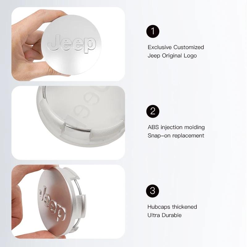 For Jeep 55mm/63mm Car Wheel Hub Cover Tires Center Replace Cap Accessories For Jeep Renegade Compass Grand Cherokee Wrangler