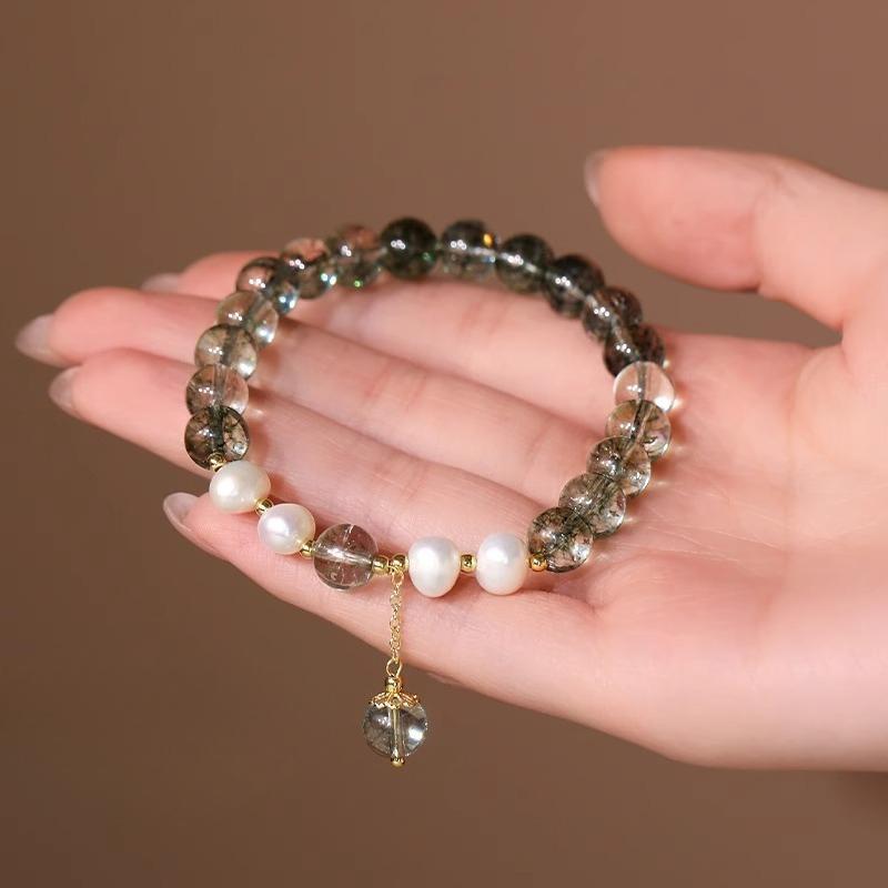 Freshwater Pearl Bracelet - Optimized Crystal Green Ghost Bracelet - Fresh and Fashionable Original Bracelet