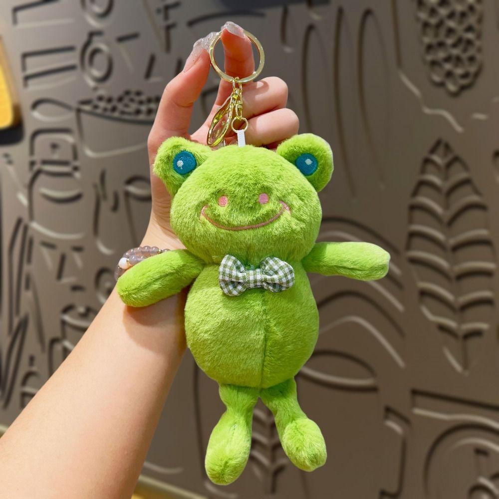 Soft Funny Frog Pendant Plush Frog Doll Keychain Fashion Frog Plush Keychain  Couple