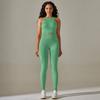 European and American seamless peach solid color tight high elastic vest yoga set sports fitness yoga suit two-piece set