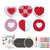 Valentine's Day Embroidery Kit Punch Needle Set Coaster Love Heart Cross Stitch Hand Tufted Magic DIY Craft Arts Sewing Set