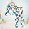 Kids Boys Girls Printed Hooded Long Sleeve Sweatshirt Cuffed Pants Two Piece Set