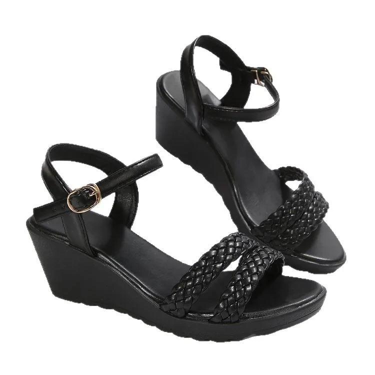 Women's Sandals  Summer Peep Toe New Wedges Fashion Dress Sandals Women Buckle Strap Platform High Heels Sandalias De Mujer