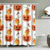 Unframed Halloween-Themed Pumpkin Shower Curtain Set Featuring Cute Cartoon Pumpkins Washable Fabric Bathroom Accessories With C