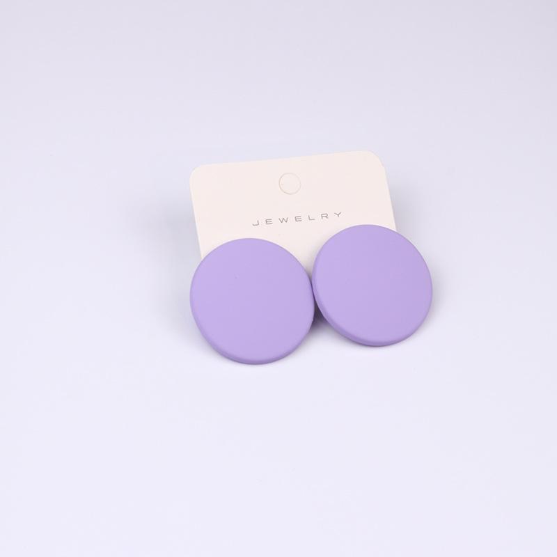 Pinkdudu Candy Color Round Acrylic Stud Earrings Color Sprayed Earrings Cute Simple Casual Earrings PD2232