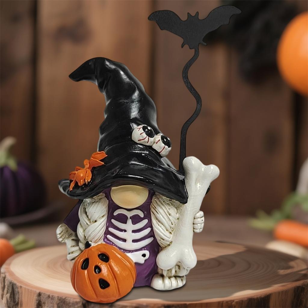 Creepy Witch Gnome Figurines Haunted House Ghost Decorative Ornaments Perfect for Halloween Party Home Tabletop Decoration