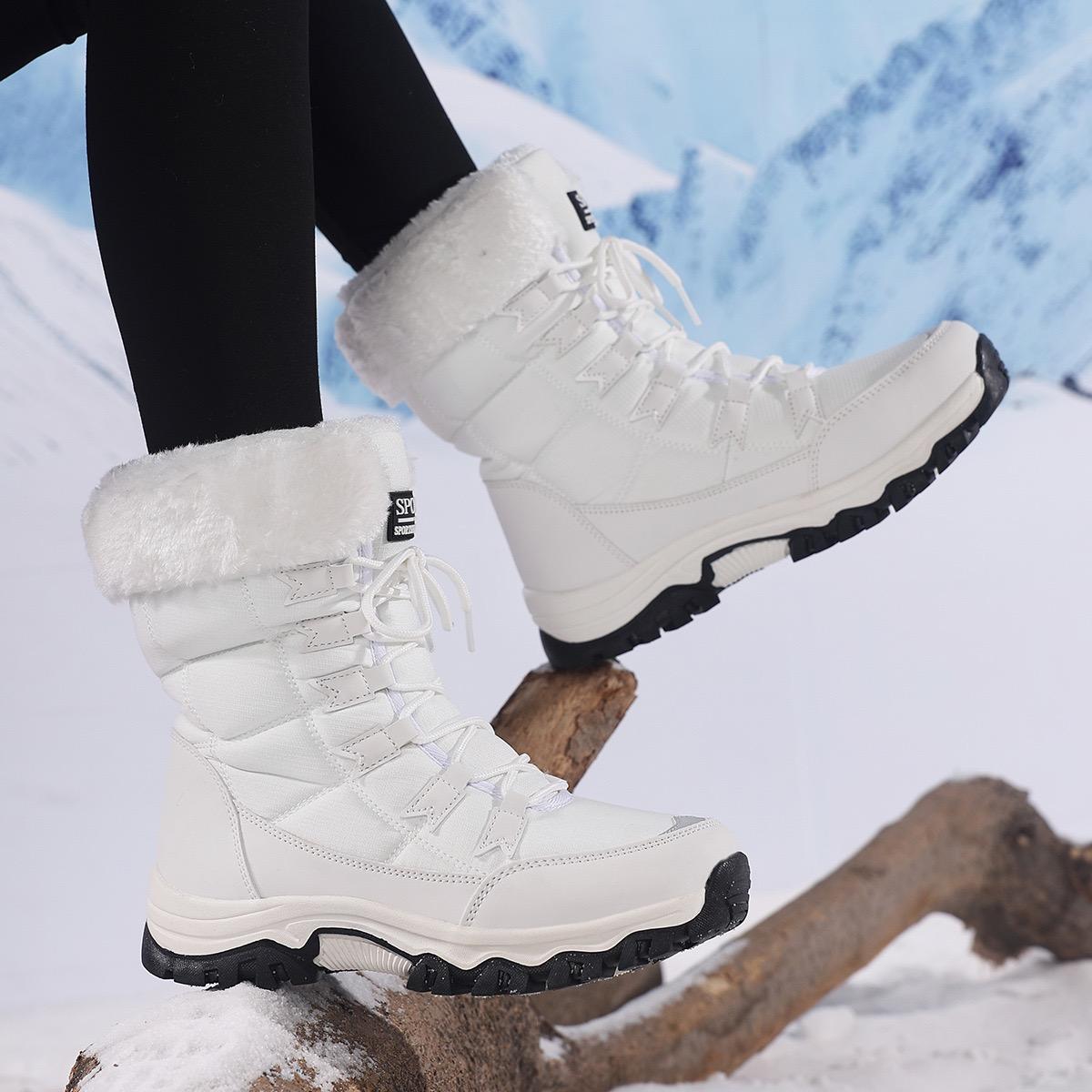 

2025 New Winter Women s Snow Boots Outdoor Non-slip Comfort Womens Cottonable Boots Warm Anti-chill Fashion High Top Boots Botas 36