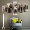 5 st Afrikansk grå elefant Canvas Bild Väggkonst Dekor Bilder HD Tryck 5 Panel Målningar Heminredning Ingen Ram Rumsdekor