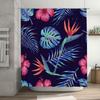 Bright Floral Shower Curtain Set 180x240cm Pink Blue Green Orange Leaves Hibiscus Pattern Bathroom Decor Multiple Colors Availab