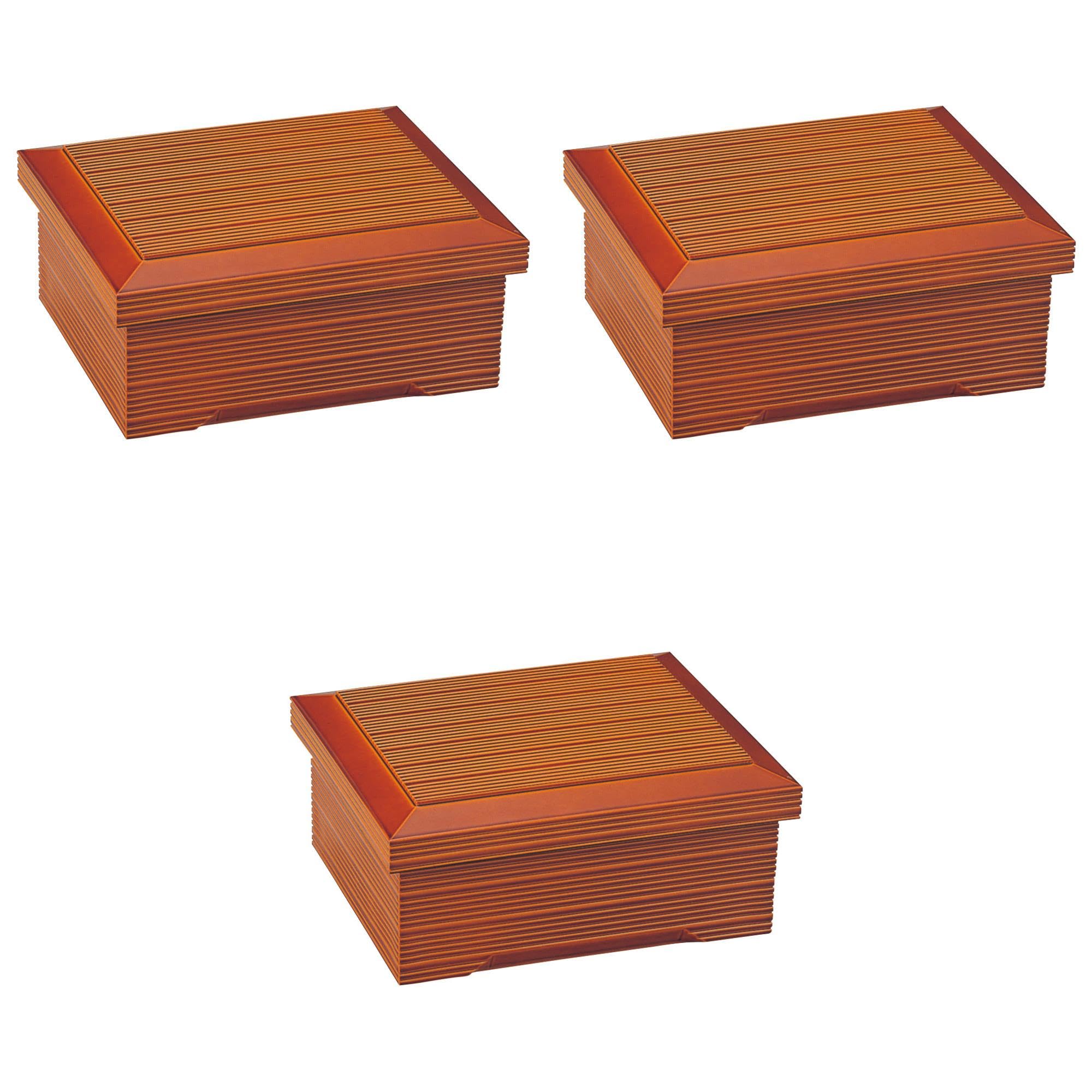 

Set of 3 Genji Donburi Jubako Shunkei Senjiki x x Jubako by Setomonohonpo [A] (Rice Bowl) - (Inner Vermilion) [17.3(15) 14.3(12) 8(4.4) cm] (ABS