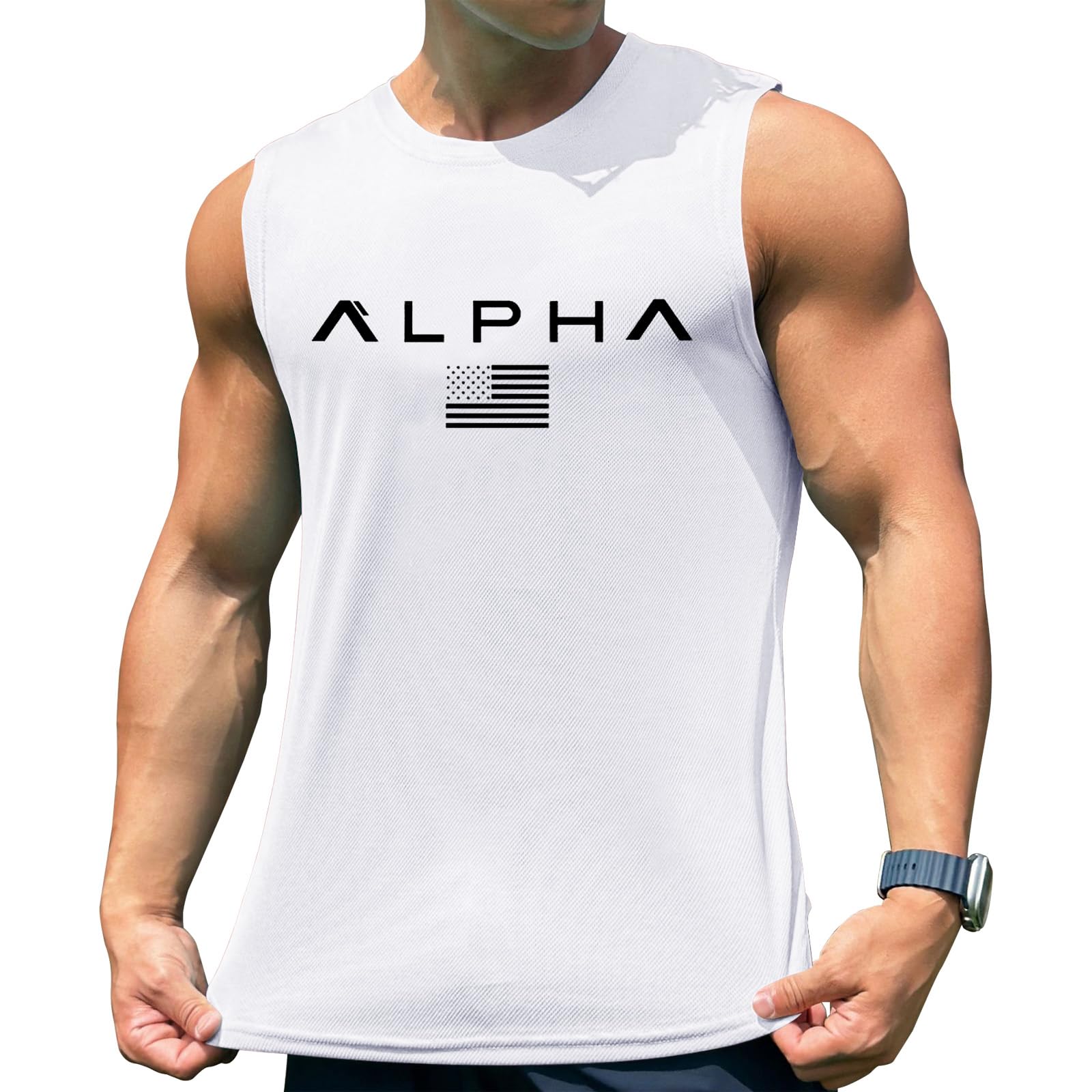 

Майка без рукавов для фитнеса для силы, мышечная X-Jang, мужской топ, тренировочная футболка, спортивная одежда, бодибилдинг, фит, влагоотводящая, быстросохнущая (Дж. П., белый