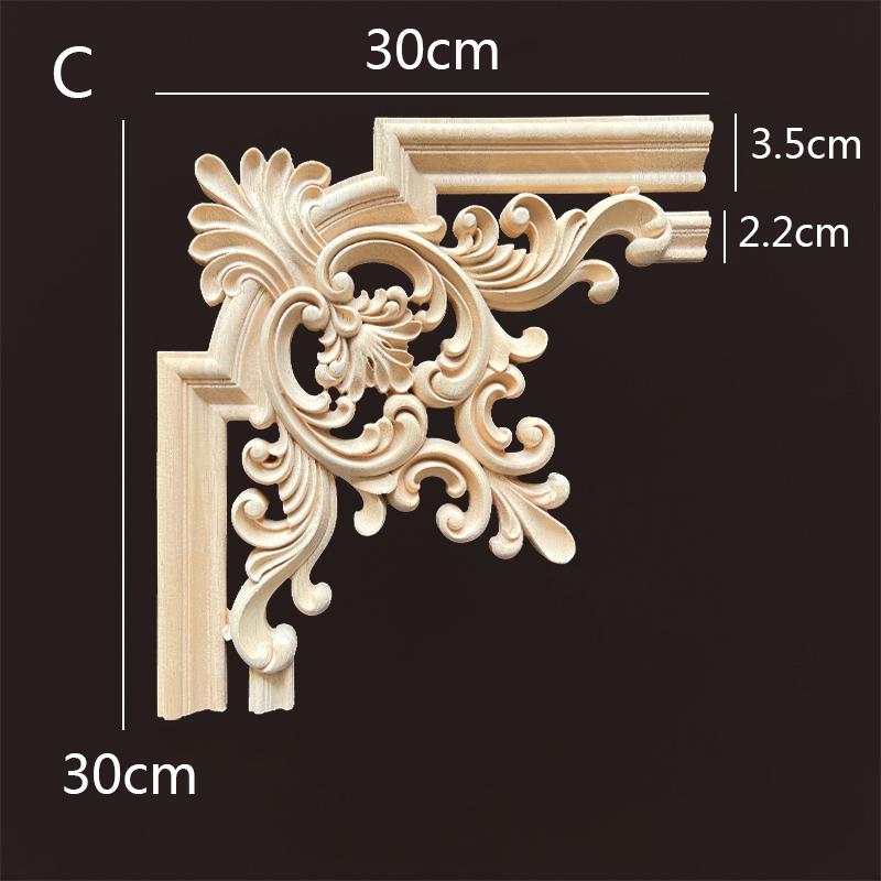 

Аппликация из дерева, угловая натуральная цветочная деревянная резная фигурка, ремесло, украшение для дома, аксессуары, фон, настенное украшение, наклейка