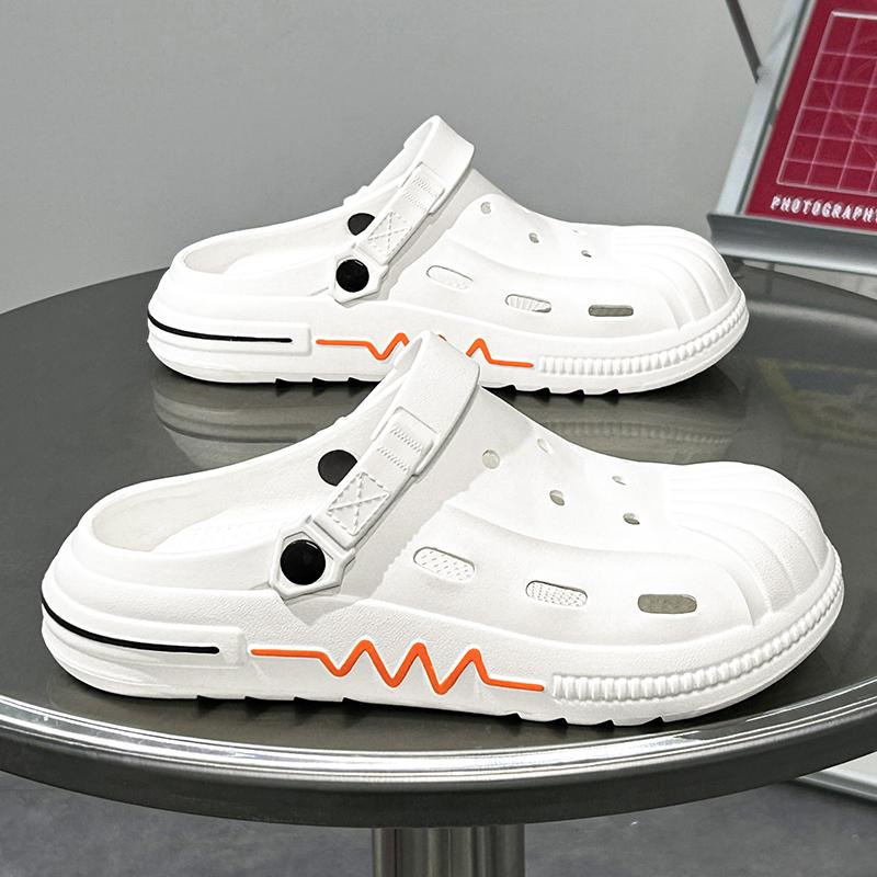 

Мужские тапочки, новые летние уличные легкие удобные мужские сандалии, шлепанцы из ЭВА на мягкой подошве, прогулочная пляжная обувь, сандалии 45 белый