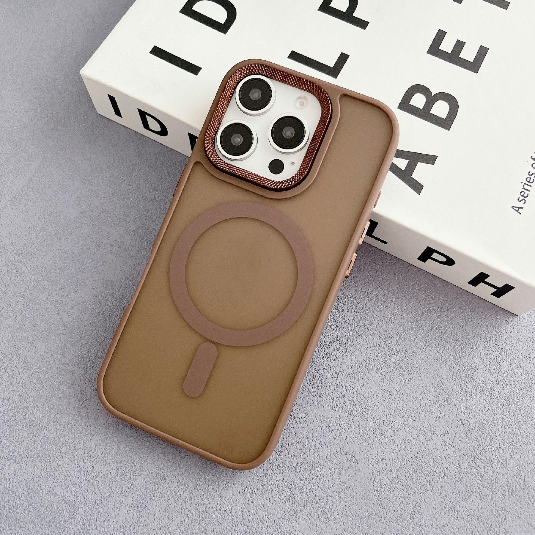 

For iPhone 16 Pro Case Compatible with MagSafe TPU+Acrylic Phone Back Cover Diamond Texture Yellow