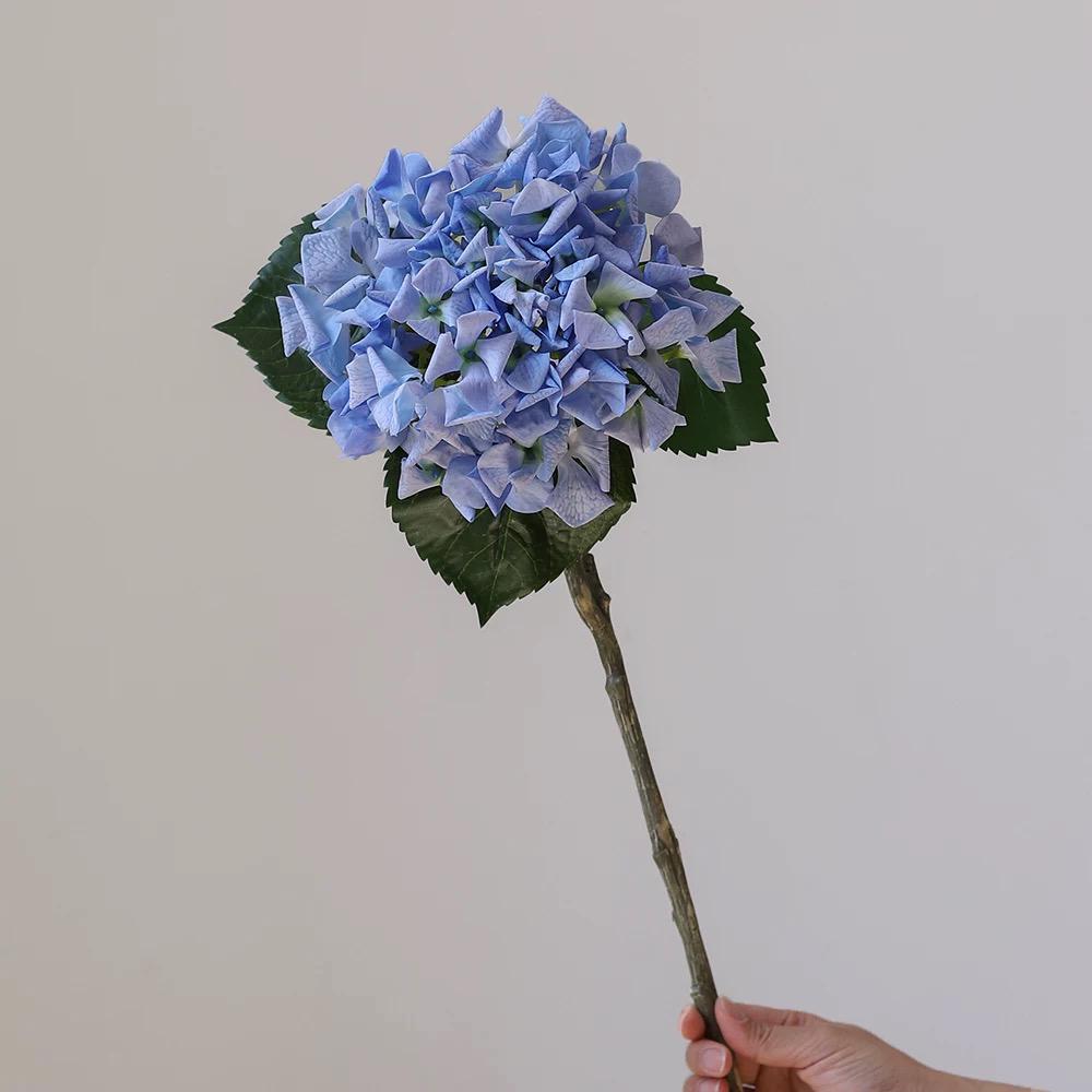 

New Artificial Quality Hydrangea White Realistic Artificial Hydrangea Blue Real Touch Hydrangea Flowers Decor Wedding Party