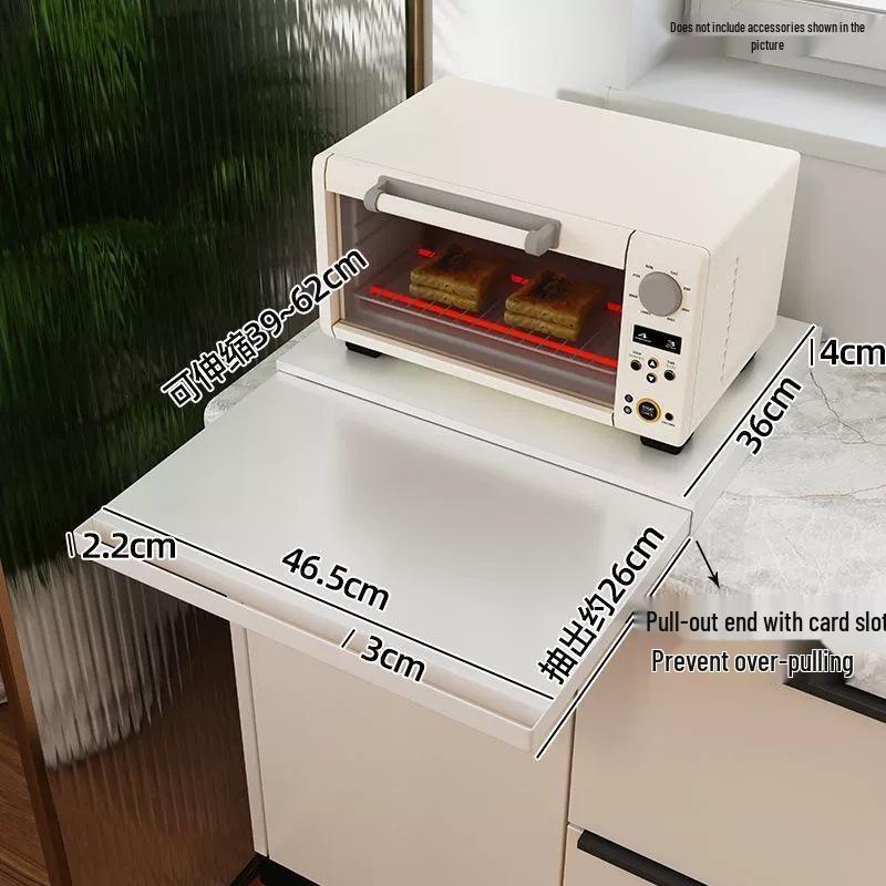 Retractable Microwave Oven Stand & Pull-Out Countertop Storage Rack