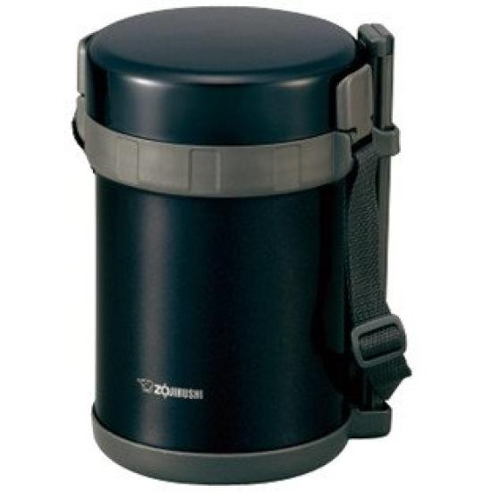 Zojirushi Insulated Stainless Steel Lunch Navy Holds approximately 3 cups of rice (ZOJIRUSHI) Box, Black, (SL-GG18-BD)