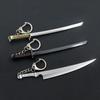 Anime Bleach Weapon Keychain Kurosaki Ichigo Hitsugaya Toushirou Katana Sword Model KeyRing for Women Men Car Pendant Jewelry